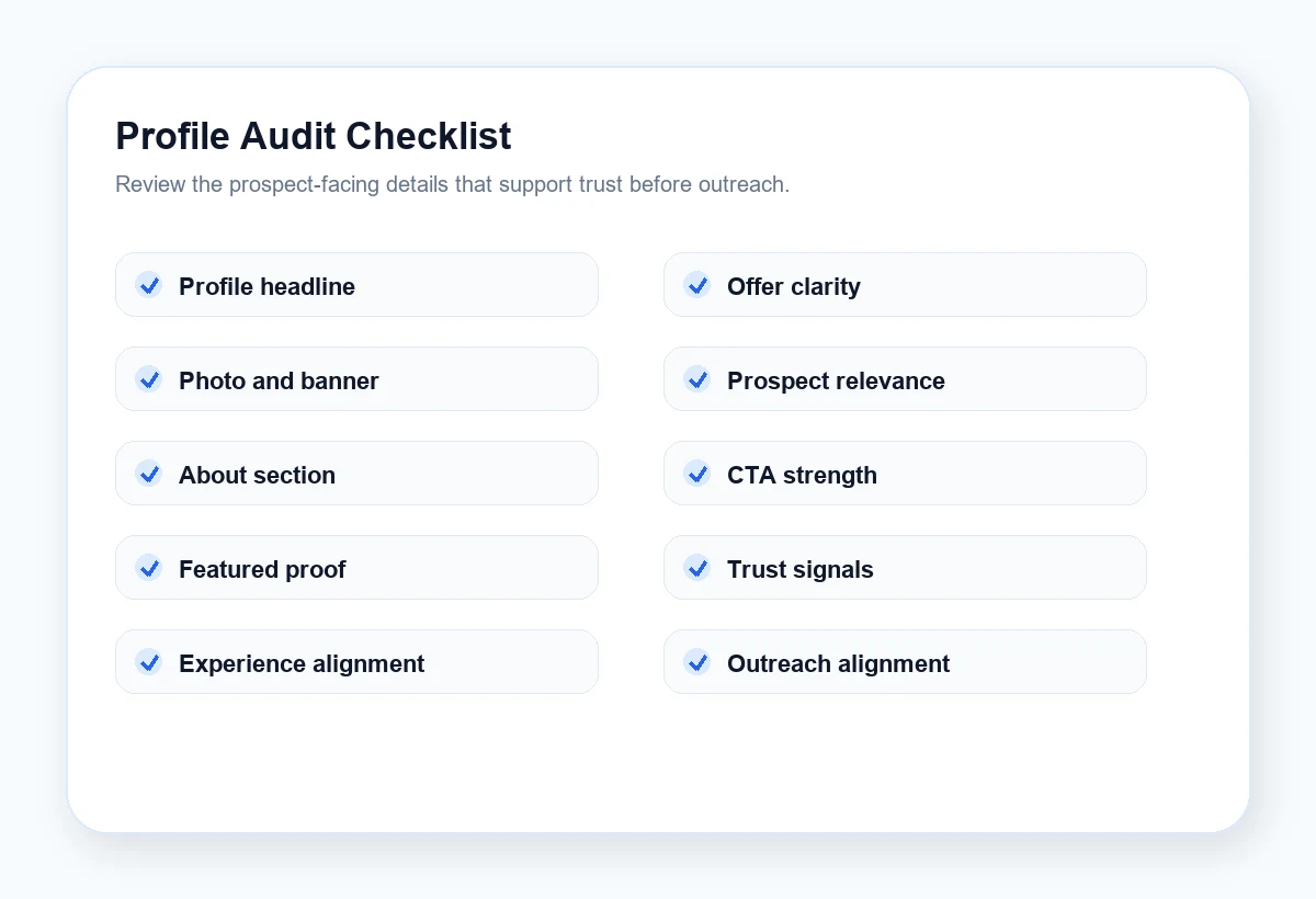 Neebify LinkedIn profile audit checklist for founders and sales teams